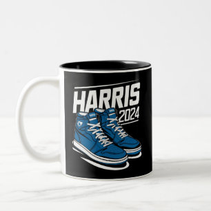Harris 24 Vote President Kamala Election Sneakers Two-Tone Coffee Mug