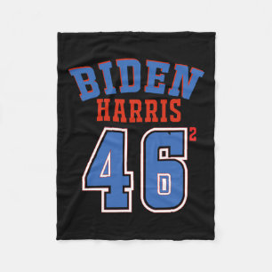 Harris 46 Squared Joe Biden 46th President Of Usa Fleece Blanket