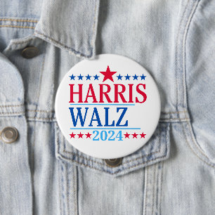 Harris and Walz 2024  10 Cm Round Badge