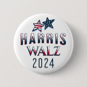 Harris and Walz 2024 6 Cm Round Badge