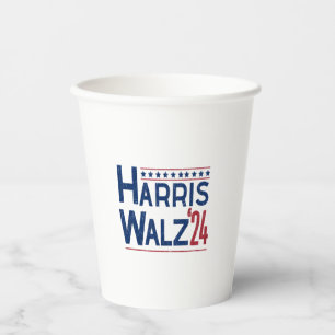 Harris and Walz 2024 Election Pairing Paper Cups