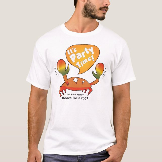 Harris Beach Blast Party Time Crab T-Shirt (Front)