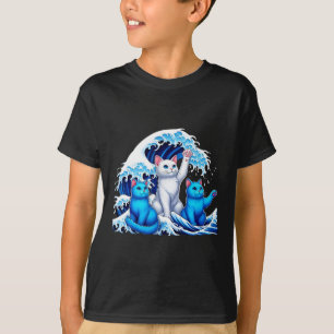 Harris Blue Cats Wave Funny For Cat Owners Kamala  T-Shirt