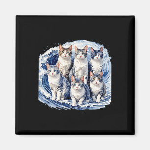 Harris Blue Cats Wave - Funny For Cat Owners  Magnet