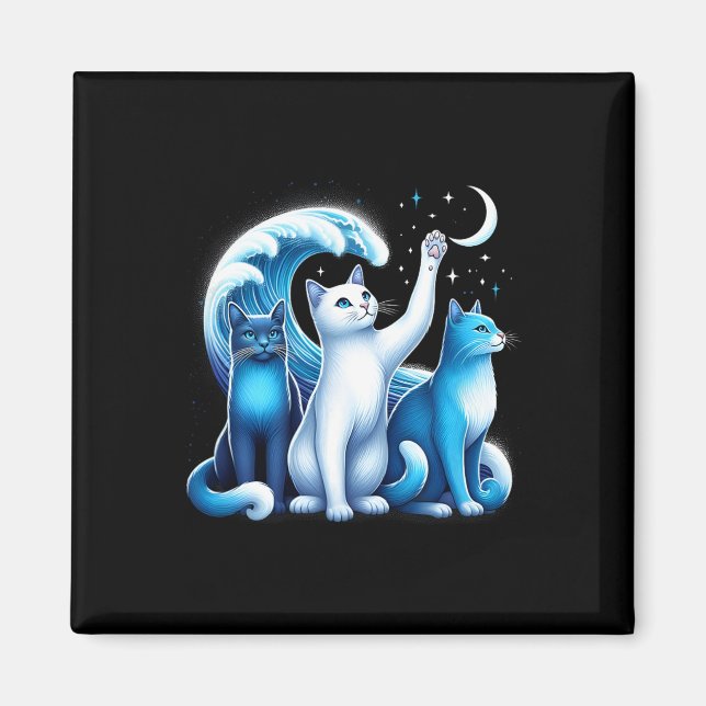 Harris Blue Cats Wave Kamala Funny For Cat Lovers  Magnet (Front)