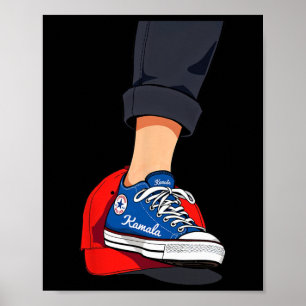 Harris Blue Stepping On Red Mega Hat  Poster