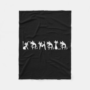 Harris Cat Lettering Positive  Fleece Blanket