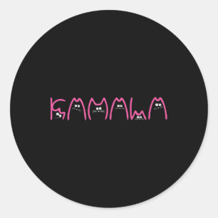 Harris Cat Lettering Positive Funny 13 Classic Round Sticker