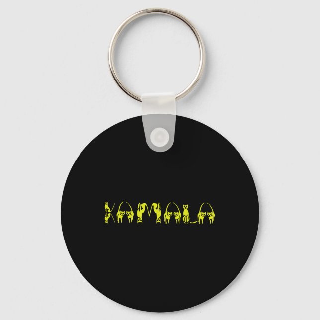 Harris Cat Lettering Positive Funny 15  Key Ring (Front)