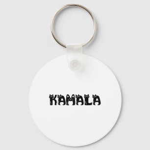 Harris Cat Lettering Positive Funny 2024 Election  Key Ring