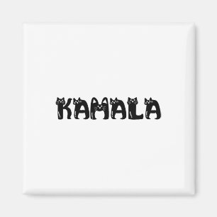 Harris Cat Lettering Positive Funny 2024 Election  Magnet