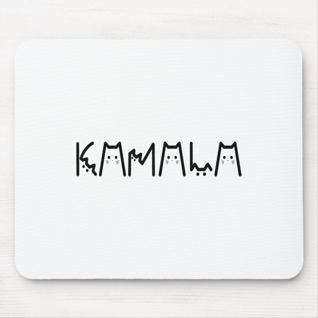 Harris Cat Lettering Positive Funny 2024 Election  Mouse Pad (Front)
