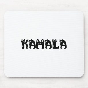 Harris Cat Lettering Positive Funny 2024 Election  Mouse Pad