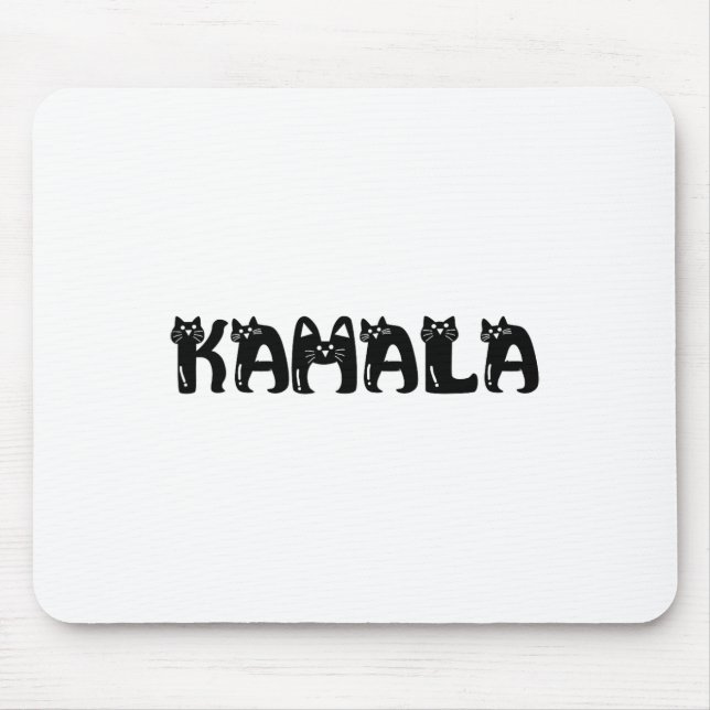 Harris Cat Lettering Positive Funny 2024 Election  Mouse Pad (Front)