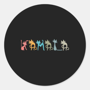 Harris Cat Lettering Positive Funny  Classic Round Sticker