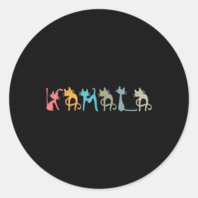 Harris Cat Lettering Positive Funny  Classic Round Sticker (Front)