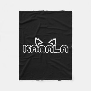 Harris Cat Lettering Positive Funny Kamala  Fleece Blanket