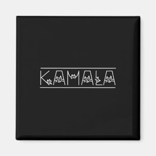 Harris Cat Lettering Positive Funny Shirt Kamala Magnet