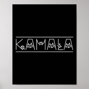 Harris Cat Lettering Positive Funny Shirt Kamala  Poster
