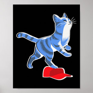 Harris Cat Stepping On Mega Hat Vp President  Poster