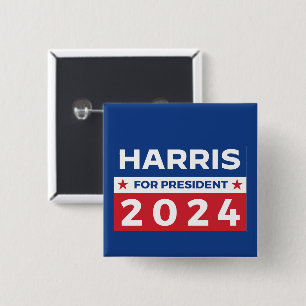 Harris for President 2024 15 Cm Square Badge