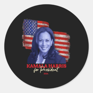 Harris For President 2024 Madam Vice President 1 Classic Round Sticker