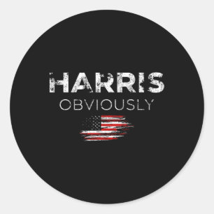 Harris For President 2024 Obviously Classic Round Sticker