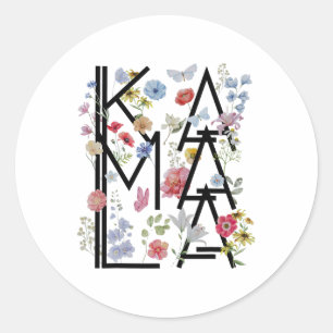 Harris For President 2024 Wild Flowers Classic Round Sticker