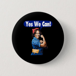 Harris For President 2024 Yes We Can  6 Cm Round Badge
