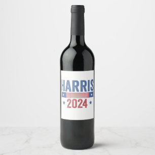 Harris For President Election Democrats American Wine Label