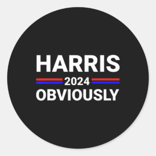 Harris For President Obviously 2 Classic Round Sticker