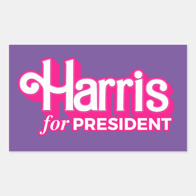 Harris for President Pink Style Rectangular Sticker (Front)