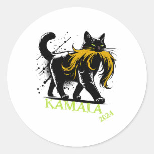 Harris Funny Retro Childless Cat Lady President 20 Classic Round Sticker