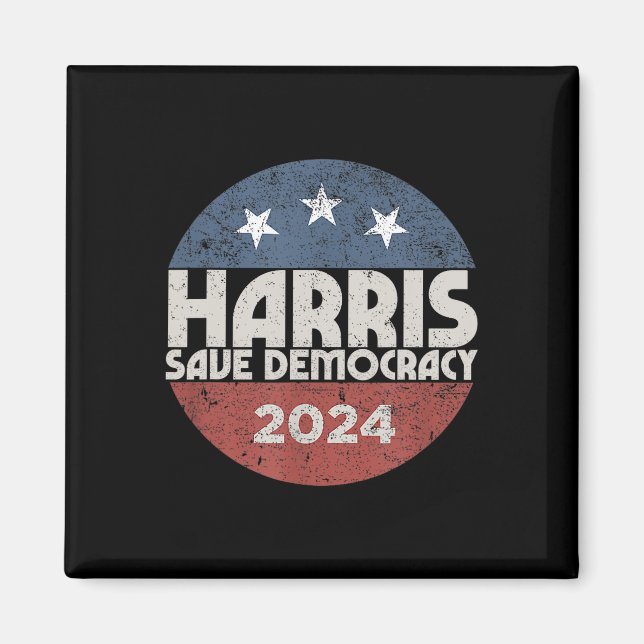 Harris- Harris 2024 Us Flag Democratic President 1 Magnet (Front)