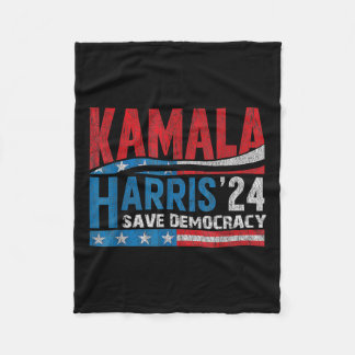 Harris- Harris 2024 Us Flag Democratic President 2 Fleece Blanket