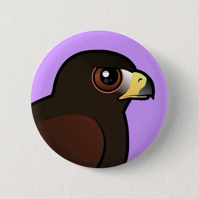 Harris Hawk 6 Cm Round Badge (Front)