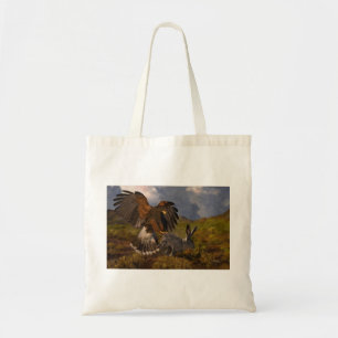 Harris Hawk and Jackrabbit - acrylic Tote Bag