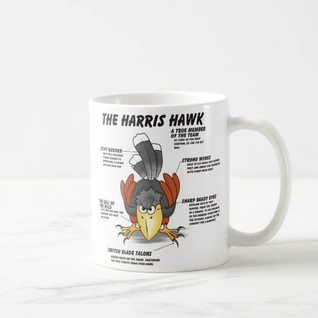 Harris Hawk Cartoon Coffee Mug (Right)