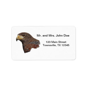 Harris Hawk Faux Embroidery Label