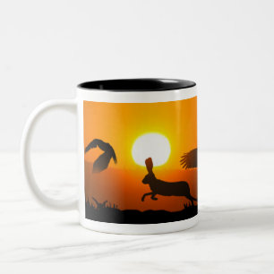 Harris Hawk hunting Two-Tone Coffee Mug