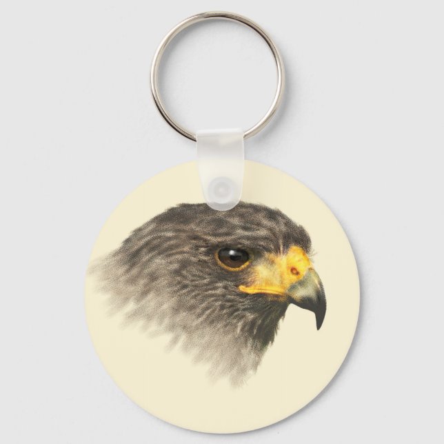 Harris Hawk - Mixed Medium Key Ring (Front)