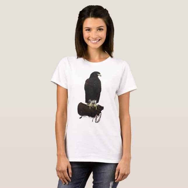 Harris Hawk on Glove T-Shirt (Front Full)