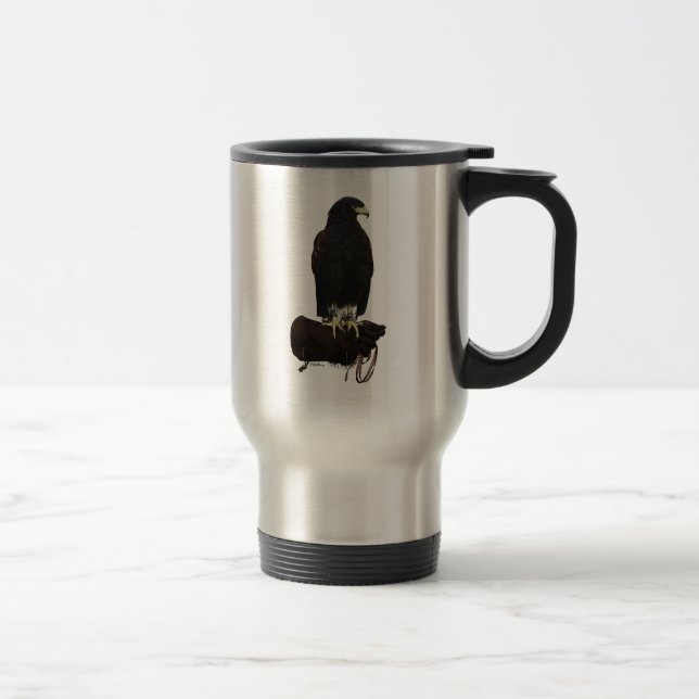 Harris Hawk on Glove Travel Mug (Right)