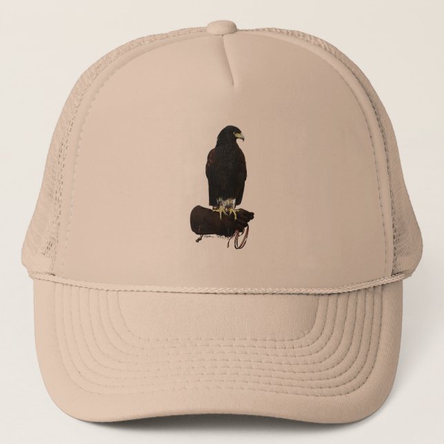 Harris Hawk on Glove Trucker Hat (Front)