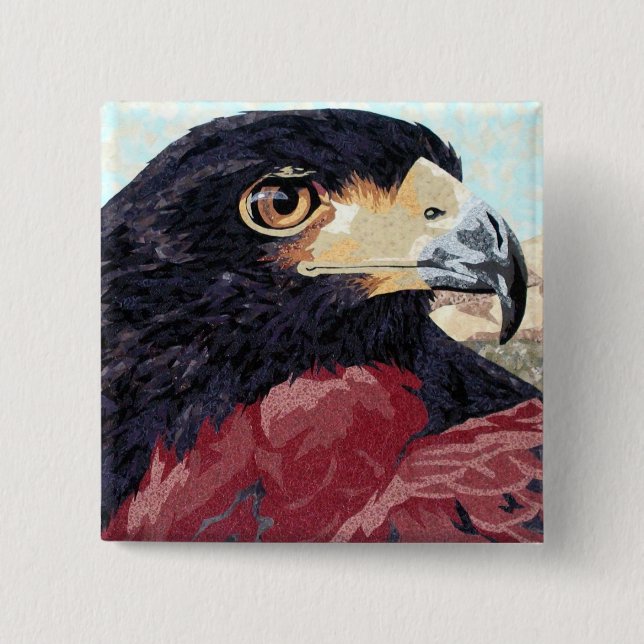 Harris Hawk textile 15 Cm Square Badge (Front)