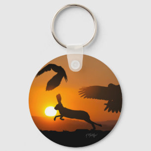 Harris Hawks Hunting Key Ring