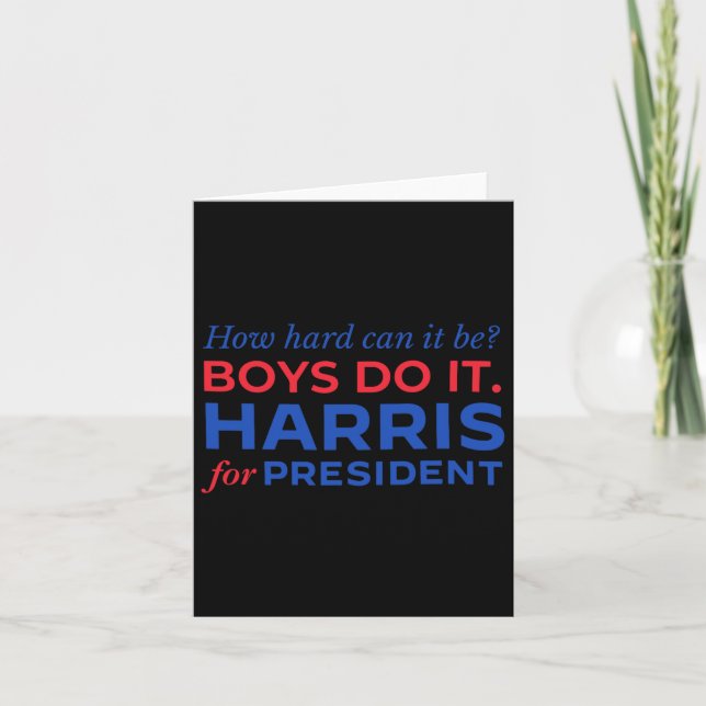 Harris How Hard Can It Be Boys Do It  Card (Front)