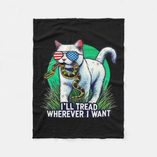 Harris I&#';ll Tread Wherever I Want Cat Fleece Blanket