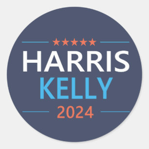 Harris Kelly 2024 Kamala Harris Democrat Classic Round Sticker