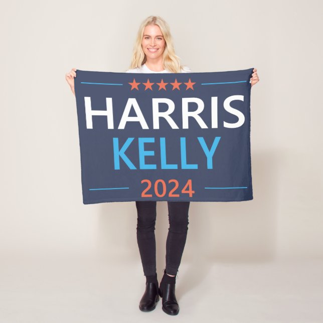 Harris Kelly 2024 Kamala Harris Democrat Fleece Blanket (In Situ)